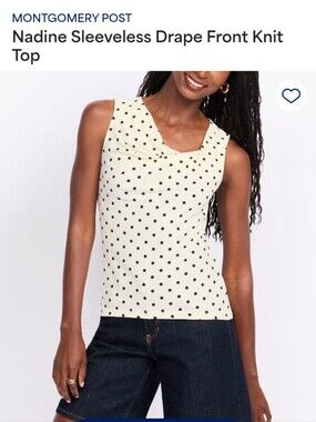 Montgomery Post Nadine Sleeveless Polka Dot Tank - Cream/Black